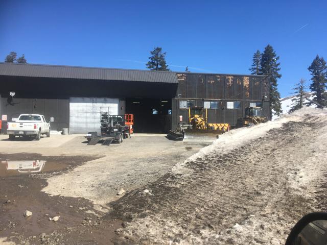 Wayne Dalton insulated sectional door getting installed at bear valley